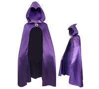 TeenTitans-Raven - Capa con capucha de lujo con capucha - Disfraz de Halloween para mujer, talla S