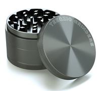 TEEQZIO Grinder Grande Triturador Ø75mm, Aleación de Aluminio 4 Piezas para Especias, Hierbas con Rascador de Polen & Cepillo (Gris)