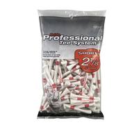 Tees de golf cortos Pride Professional Tee System de 2-1/8 pulgadas - Bolsa de 120 unidades (rojo sobre blanco)