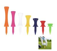 Tees De Golf De Plástico,70PCS Tees De Golf Cojín De Golf Accesorios Reutilizable Multicolores,Accesorios para El Campo para Práctica De Golf De Tees De Golf,Tees De Golf De Castillo(7 Colores)