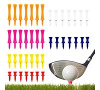Tees de golf de plástico, paquete de 48 Tees de golf de plástico irrompibles y engrosados de 32 mm/38 mm/45 mm/51 mm/57 mm/70 mm, Tees de golf de plástico de fricción reducida y liberación lateral