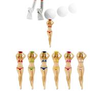 Tees de Golf Divertidos, 6 Piezas Multicolor Sexy Bikini Lady Golf Tees, Tees de Golf de Plástico, regalo de golf para Hombres Mujeres, Golf Accesorios, Golf Training, Práctica de Golf