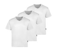 Tees Luxury de Cuello en V para Hombre, Paquete de 3, Color Blanco