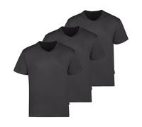 Tees Luxury de Cuello en V para Hombre, Paquete de 3, Gris Oscuro
