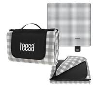 Teesa Manta de Picnic con Aislamiento 200 x 200 cm Gris a Cuadros TSA8903-1