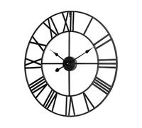 Teesa Reloj Analógico de Pared Grande Aluminio 60 cm TSA0039 Negro
