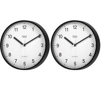 teesa Reloj Analógico de Pared Universal 20 cm TSA0038B Negro (Paquete de 2)