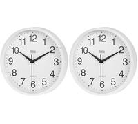 teesa Reloj Analógico de Pared Universal 25 cm TSA0037 Blanco (Paquete de 2)