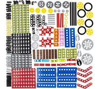 TEESE 184pcs Technic Piezas compatibles con Lego, Technic Beam Gears Ejes Pasadores Ruedas Absorbedores Neumáticos diferenciales impactantes Pistas para Proyecto Technic (Color Aleatorio)