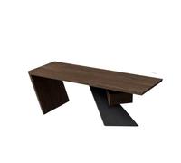 TEESONG Escritorio de oficina individual de madera maciza para computadora, hierro forjado, moderno jefe