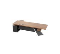 TEESONG Escritorio de tocador de madera maciza, moderno banco de trabajo con armarios laterales, muebles de almacenamiento simples para reuniones y entrevistas, adecuado para negocios y hogar