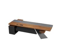 TEESONG Escritorio de tocador de madera maciza, moderno banco de trabajo con armarios laterales, muebles de almacenamiento simples para reuniones y entrevistas, adecuado para negocios y hogar