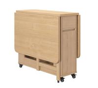 TEESONG Mesa de café plegable para el hogar pequeño, móvil, con armario, para fiesta y té, mesa de té