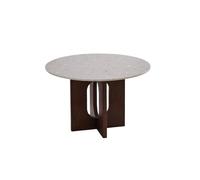 TEESONG Mesa de Centro de Escritorio Mesa De Comedor Madera Maciza Piedra Vintage, Tablero Redondo 120 Cm, Estilo Rústico for Habitaciones, Granjas Y Sala Estar