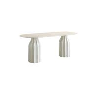 TEESONG Mesa de Centro de Escritorio Mesa De Comedor Ovalada Moderna, Muebles For El Hogar Madera Maciza 63 Pulgadas For Cocina, Sala Estar, Restaurante, Cafetería