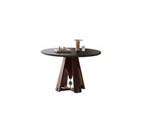 TEESONG Mesa de Centro de Escritorio Mesa De Comedor Redonda Madera Maciza, Desayuno Cocina 43 Pulgadas, Asientos 4 A 6 Personas, Adecuada For Restaurantes, Cafés Y Salas Estar