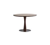 TEESONG Mesa de Centro de Escritorio Mesa De Comedor Redonda Madera Maciza Vintage, Losa Piedra 43 Pulgadas, Capacidad For 4 A 6 Personas, Adecuada For Restaurantes, Cafeterías Y Cocinas