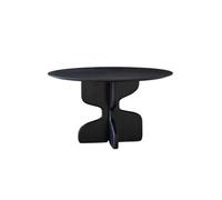 TEESONG Mesa de Centro de Escritorio Mesa De Comedor Redonda Negra Vintage, Desayuno Madera Maciza 53 Pulgadas, Capacidad For 4 A 6 Personas, Ideal For Cocinas, Restaurantes Y Cafeterías