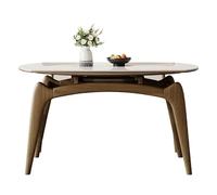 TEESONG Mesa de Centro de Escritorio Mesa de Comedor Rock Plate Moderna, Sencilla, Redonda, for casa, apartamento pequeño, retráctil