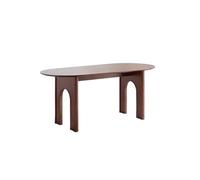 TEESONG Mesa de Centro de Escritorio Mesa De Comedor Vintage Madera Maciza, Desayuno Ovalada 55 Pulgadas, Capacidad For 6 A 8 Personas, Adecuada For Cocinas, Restaurantes Y Cafeterías