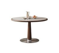 TEESONG Mesa de centro de escritorio para el hogar, pequeña mesa de comedor redonda, mesa de comedor para oficina, mesa de madera maciza simple, negociación