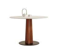 TEESONG Mesa de centro de escritorio simple de madera maciza, mesa de comedor para el hogar, apartamento, ocio, restaurante, redonda