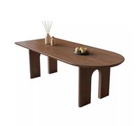TEESONG Mesa de centro de escritorio Simple Home de madera maciza, mesa de comedor de cocina integrada rectangular de pared semicircular ovalada