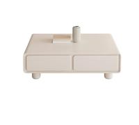 TEESONG Mesas Auxiliares Pequeñas Mesa de Centro Moderna Mesa de Centro Blanca for Sala de Estar, Almacenamiento en el hogar, Mesa de Centro Decorativa Moderna Mesas de Centro para Salón(130x60x40cm)