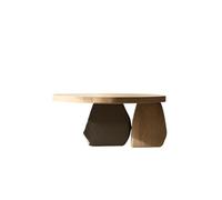 TEESONG Mesas pequeñas de mesa de café moderna mesa de té retro de madera maciza, mesa de té de arte de estilo simple, mesa redonda de té de alta gama mesas de café para sala de estar(B)