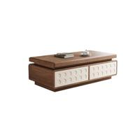 TEESONG Mesas pequeñas Mesa de café moderna de madera maciza de nogal, pequeño apartamento, salón, casa, mesa de té rectangular, pequeña mesa de té mesas de salón (A)