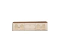 TEESONG Soporte de TV para sala de estar, 200 cm, mueble de almacenamiento retro de madera maciza, consola de sala de estar, centro de entretenimiento para hoteles y alquileres de vacaciones, soporte