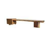 TEESONG Soporte de TV para sala de estar, creativo, ultrafino, estrecho, mueble de TV de nogal simple con almacenamiento