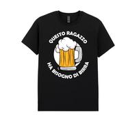 Teetaly Camiseta con frases divertidas de algodón orgánico, manga corta - Camisetas divertidas, Necesidad de cerveza, L