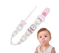 Teether Strap - Flexible Nipple Chain, Binky Leash Connector with Safety Lock, Protective Washable Chew Accessory, Ideal for Strollers Car Seats Outdoor Travel Use