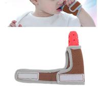 Teething Glove Silicone Thumb Guard To Stop. Thumb Sucking Prevention For Children Infant Baby. With Breathable Wrist Band Chewelry Teething Toys For Baby 0 3 3 6 6 12 Months (Red)