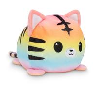 TeeTurtle - The Original Reversible Tiger Plushie - Pride - Orange + Rainbow - Cute Sensory Fidget Stuffed Animals That Show Your Mood!