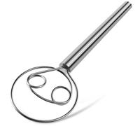 TEEVEA Batidor de masa danés, batidor de pan con gancho de acero inoxidable, batidor tradicional holandés, mezclador de masa y herramientas para hacer pan y suministros para hornear pan de masa madre