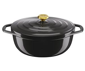 Tefal Air E2558904 - Cacerola Ovalada (30 cm, Aluminio Fundido, Antiadherente, inducción, con Tapa, más Ligera Que el Hierro Fundido), Color Gris