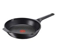 Tefal Aroma - Sartén de Aluminio Fundido, Recubrimiento Antiadherente Titanio y Thermosport, para Todo Tipo de Cocinas, Base Gruesa, para Inducción, con Picos Vertedores y Asas de Apoyo, Negro, 22 cm