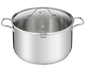 TEFAL B8647504 Intuition XL Grande marmite inox 36 cm / 20 L + Couvercle verre, induction