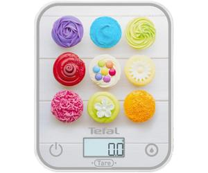 Tefal, Báscula electrónica de cocina, Optiss, Pantalla retroiluminada fácil de leer, Resistencia a los arañazos, Capacidad de 5 kg, Blanco, BC50D4V0