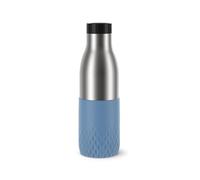 Tefal Bludrop N3110710 Botella de 0,5 litros, funda azul, térmica, acero inoxidable, funda de silicona, a prueba de fugas, sostenible, N3110710