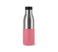 TEFAL Bludrop N3110810 Botella de 0,5 L, funda rosa, térmica, acero inoxidable, funda de silicona, a prueba de fugas, sostenible, N3110810