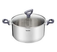 Tefal Cacerola Daily Cook 20 cm - Cacerola de acero inoxidable, base reforzada, aptas para todo tipo de cocinas incluido inducción, gran conductividad y resistencia con materiales reciclados