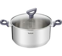 Tefal Cacerola Daily Cook 20 cm - Cacerola de acero inoxidable, base reforzada, aptas para todo tipo de cocinas incluido inducción, gran conductividad y resistencia con materiales reciclados