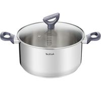 Tefal Cacerola Daily Cook 24 cm - Cacerola de acero inoxidable, base reforzada, aptas para todo tipo de cocinas incluido inducción, gran conductividad y resistencia con materiales reciclados