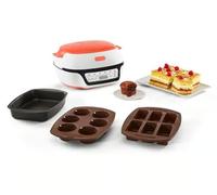 Tefal Cake Factory Tutti Frutti KD801510 - Robot de cocina para tartas 1100 W, 5 programas automáticos + modo manual, incluido estuche 3 moldes blancos/coral, cocción sin precalentamiento
