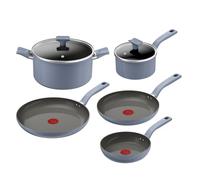 Tefal Cera Color On - Juego de 3 sartenes de 20/24/28 cm + Cazo con tapa de 16 cm + Olla con tapa de 24 cm, Revestimiento cerámico antiadherente de aluminio, 100% reciclado, Thermo-Signal