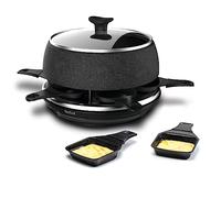 Tefal Cheese'N'Co RE12C8 - Raclette, revestimiento antiadherente, 6 bandejas, 6 tenedore individuales, 850 W, acero inoxidable, 6 funciones en 1, con Accesorios, con libro de recetas