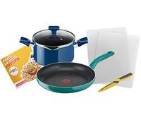 Tefal Chefclub by Tefal - Juego de Cocina (28 cm, olla 20 cm + Tapa, Cuchillo de Cocina Fresh Kitchen, 2 Tablas de Cortar, Libreto Receta G804S404
